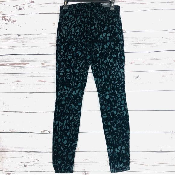 J Brand Olive Brocade Velvet Mid Rise Super Skinny Jeans 25 26 - Picture 3 of 9
